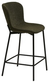 Scaun de bar verde închis tapițat (înălțime șezut 65 cm) Maceda – House Nordic