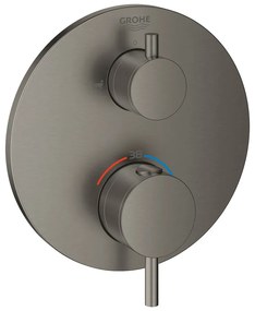 Baterie cada - dus incastrata Grohe Atrio termostatata antracit periat Hard Graphite fara corp ingropat