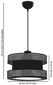 Lustră suspendată pe cablu HALO, 1x E27/60W/230V, negru/crem