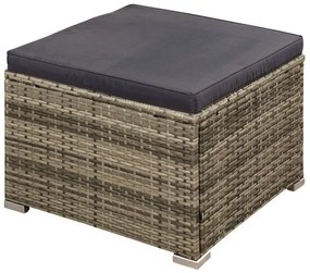 Jusky Set ratan de gradina Punta Cana L - perne gri/antracit