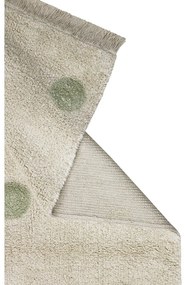 Covor pentru copii kaki/crem lavabil/țesut manual din bumbac 120x160 cm Hippy Dots Olive – Lorena Canals