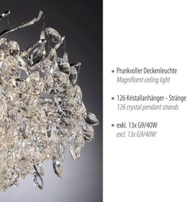 Lustra aplicata design magnific, crom, diametru 80cm, RICICLE