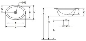 Villeroy & Boch 4A530001 - Lavoar încastrat LOOP&FRIENDS 43x29 cm ceramică/alb