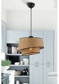 Lampă suspendată pe cablu BARETTE 1xE27/60W/230V maro/negru