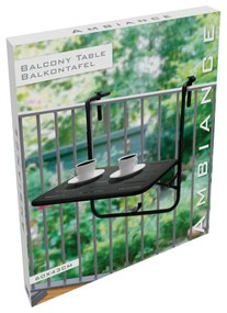 Masă de balcon pliabilă, 60 x 43 x 70 cm, negru