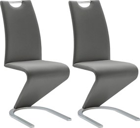 Set 2 scaune Amado gri piele ecologica 45/62/102 cm