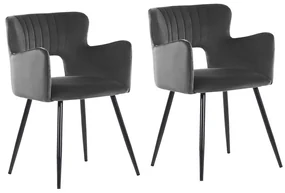Set 2 buc scaune sufragerie Shelba (gri închis) . 1075759