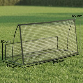 SPORTNOW Rețea de Respingere Pliabilă 2 în 1 cu Husă de Transport pentru Antrenament de Fotbal și Baseball 200x94x122 cm Negru | Aosom Romania