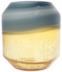 Vaza din sticla, auriu-cenusiu, 22cm