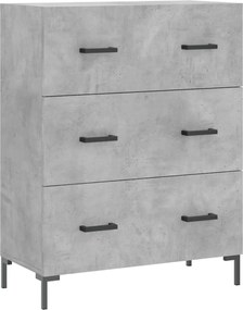 vidaXL Servantă, gri beton, 69,5x34x90 cm, lemn compozit