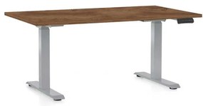 Masă înălțime reglabilă OfficeTech D, 120 x 80 cm, picioare gri, stejar silverjack