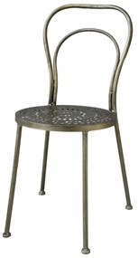 Scaun metalic cu model decorativ, finisaj alama antichizata, Arles
