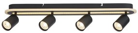 Plafoniera cu 4 spoturi metal negru San Diego