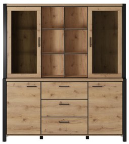Vitrină Armin Typ 76 (stejar taurus + negru mat). 1044562