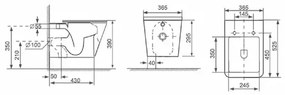 Set rezervor WC cu cadru incastrat Alcadrain AM101 1120 si clapeta M778 negru plus vas WC Fluminia Paris cu capac softclose