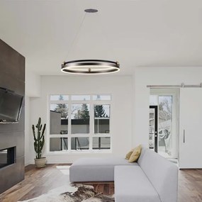 Lustră LED pe cablu LED/30W/230V 3000K d. 62 cm maro