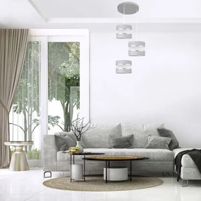 Lustră pe cablu HELEN 3xE27/15W/230V gri/argintie