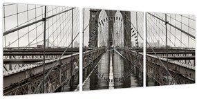 Tablou - Podul Brooklyn (cu ceas) (90x30 cm)
