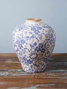 Vaza decorativa cu motive florale din ceramica D23cm Bucolic