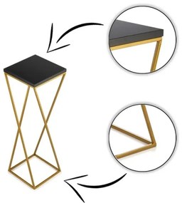 Suport pentru flori LOFT 70x24 cm auriu/negru