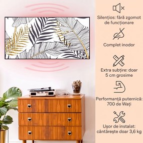 Klarstein Wonderwall Air Art Smart, încălzitor cu infraroșu, frunză, 120 x 60 cm, 700 W