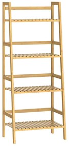 Raft de bambus ZOJA, 4 polițe, 48x32x123cm, maro Casaria