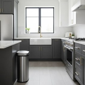 Coș de gunoi cu senzor DEUS, 58 litri, argintie Jurhan