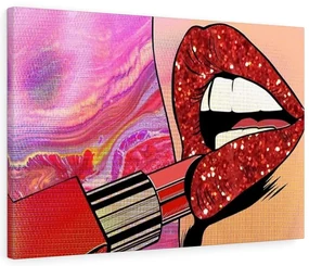 Tablou canvas Lipstic Lips Light 120x80 cm