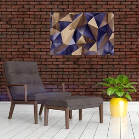 Tablou - 3D triunghiuri de lemn (90x60 cm)