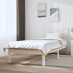 3104209 vidaXL Cadru de pat, alb, 100x200 cm, lemn masiv de pin