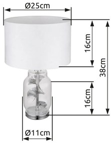 Veioza/Lampa de masa design decorativ GINKO crom/clar