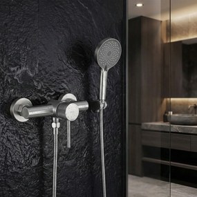 Baterie de duș REA Lungo Stripe BRUSH NICKEL