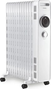 Calorifer cu ulei Kumtel KUM-1240S Alb, 2500 W, 3 trepte , Pana la 30m², Termostat, Alb