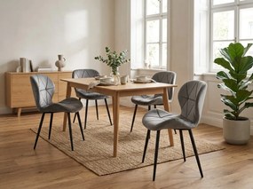 Scaun de sufragerie MANGO VELVET cu picioare negre, gri