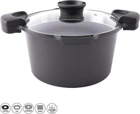 Oală din aluminiu neaderent cu capac din sticlă Orion Pasta Grande, 5,5 l