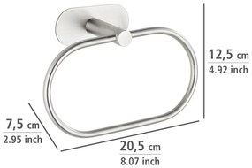 Suport pentru prosoape argintiu mat autoadeziv din oțel inoxidabil Orea – Wenko