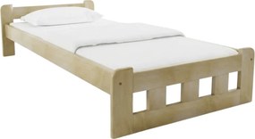 Pat de o persoana inalt Naomi 90x200 cm, pin Saltele: Cu saltele Coco Maxi 20 cm, Somiera pat: Cu lamele curbate