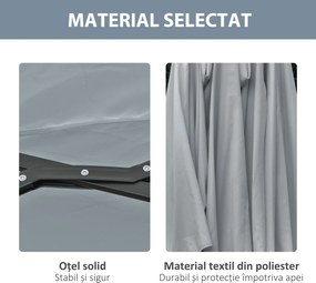 Outsunny Ombrellone da Giardino 4.5m con 48 LED a Energia Solare e Manovella | Aosom Romania