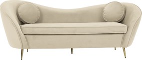 Canapea cu 3 locuri de design, ţesătură Velvet bejgold crom auriu, EZIO TYP 3