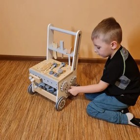 Banc de lucru din lemn pentru copii cu unelte - jucărie educativă 3în1