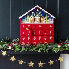 Calendar Advent Red House LED – Rex London