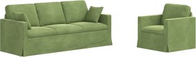 vidaXL Set de canapea 2 pcs Verde deschis 198 x 78 x 80 cm Catifea