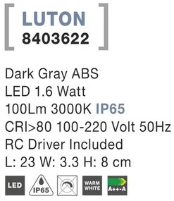 Spot LED ambiental scari de exterior IP65 Luton NVL-8403622