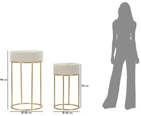 Mauro Ferretti Set De 2 Masute Inalte Cm Ø 50X90-40X68 | Aosom Romania