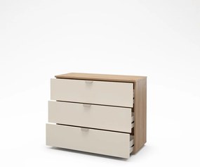 Comodă crem/în culoare naturală cu aspect de lemn de stejar 100x80x40 cm Dennis – Marckeric