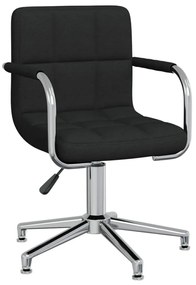 vidaXL Scaun de bucătărie pivotant, negru, material textil