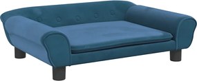 vidaXL Canapea pentru copii, albastru, 70x45x26 cm, catifea