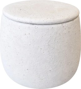 Set ceramic din doua piese, ceasca si recipient NEST 10 cm, alb