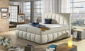 Pat boxspring, tapitat, 160X200 cm, Vincenzo 161, Eltap (Culoare: Maro inchis texturat)