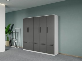Set mobila dormitor 4 piese Alb/Gri Levi C10